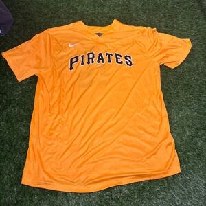 Nike Team MLB Pittsburgh Pirates Baseball Jersey Yellow West U Rotary 15 Mens L